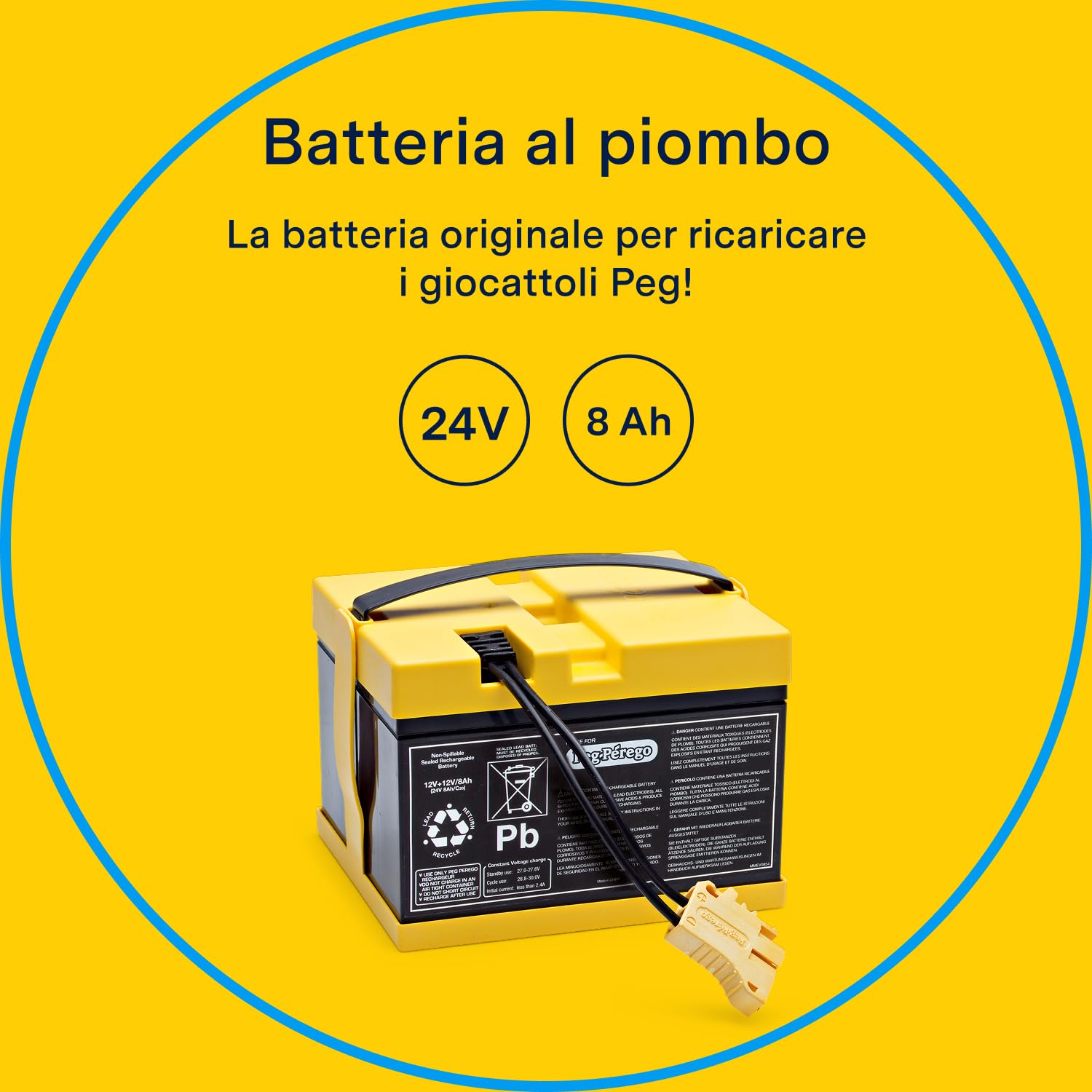 peg-perego-batteria-24v-8ah-ricambio-originale-ricaricabile-per-veicoli-elettric image 2