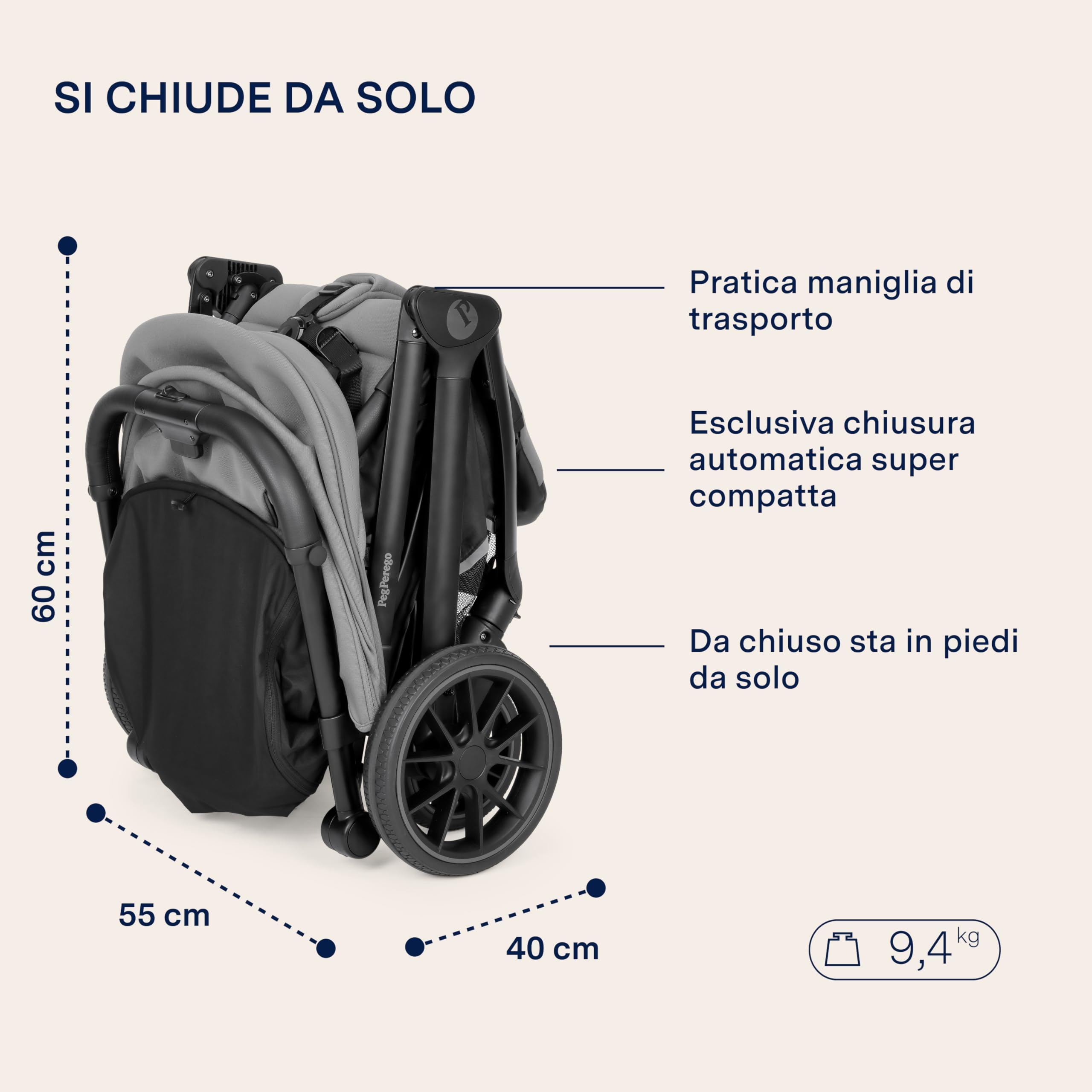 peg-perego-x-country-passeggino-fuoristrada-leggero-0-22-kg-con-parapioggia-merc image 5