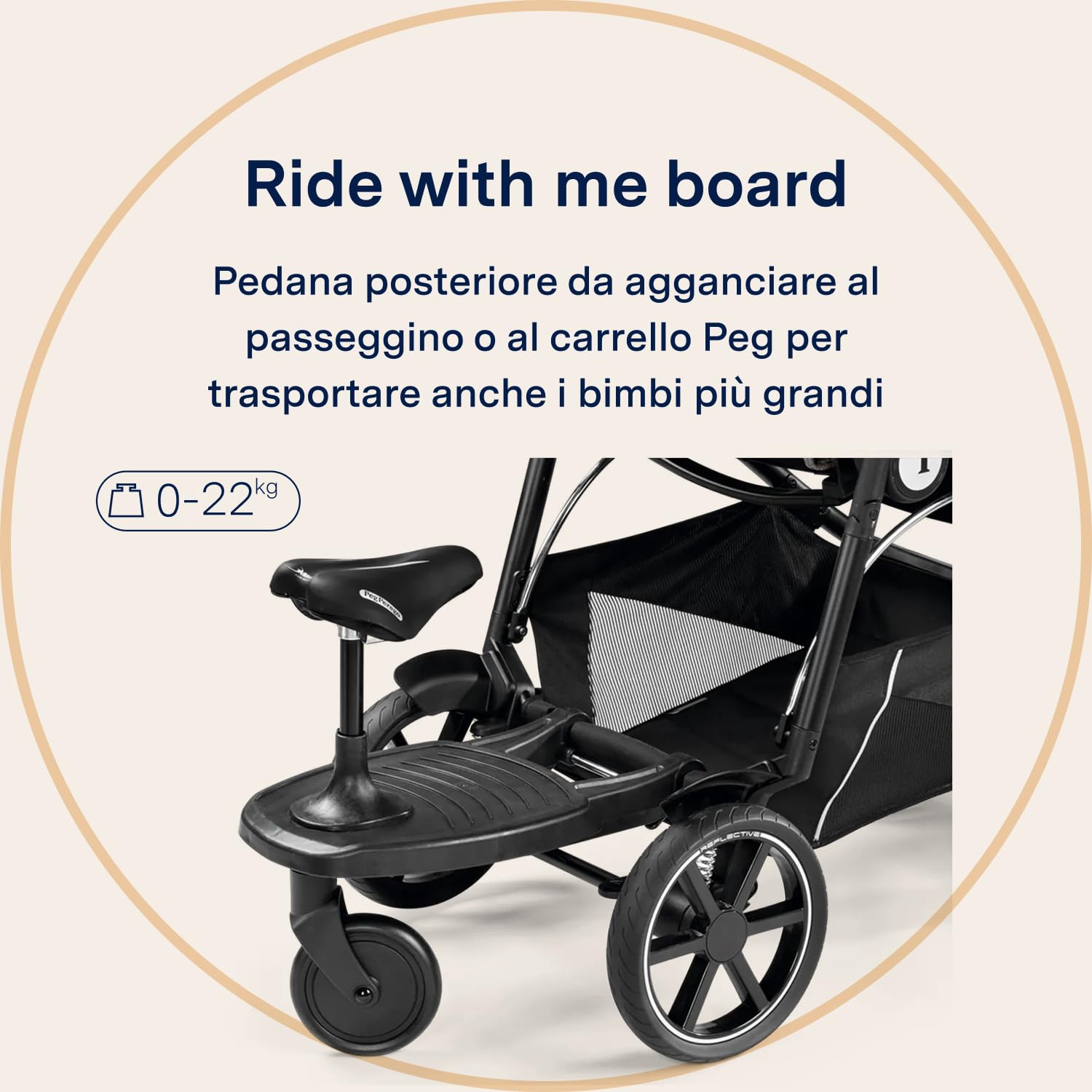 peg-perego-ride-with-me-board-pedana-posteriore-per-secondo-bambino-per-veloce-v image 2