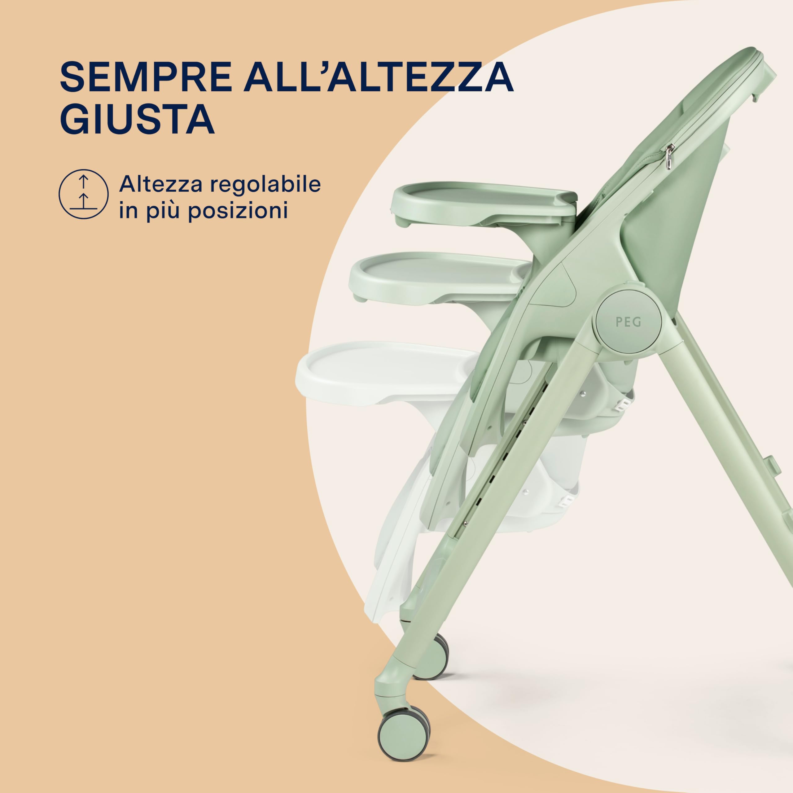 peg-perego-living-seggiolone-pappa-sdraietta-0-3-anni-0-15-kg-sage image 4