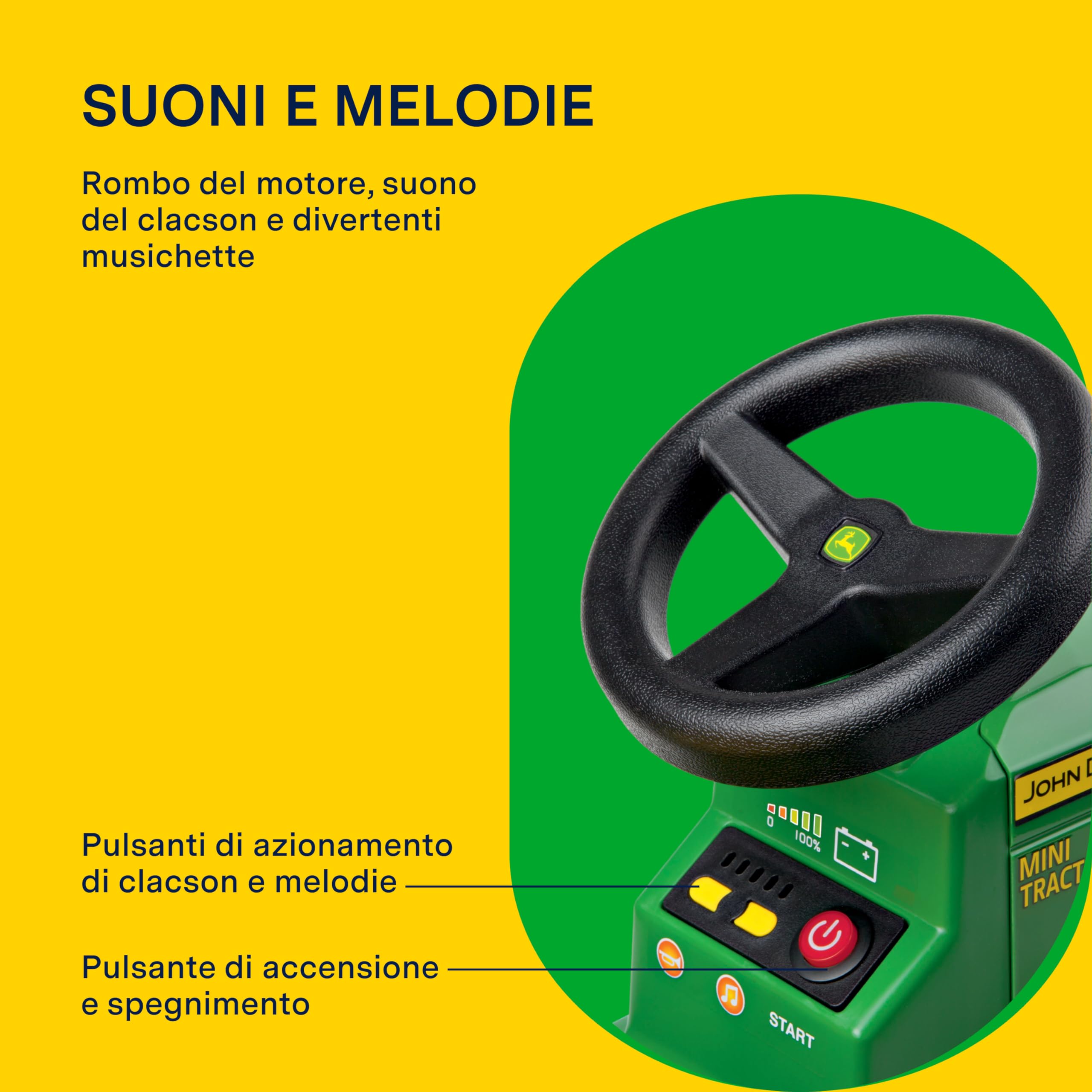 peg-perego-john-deere-mini-tractor-trattore-elettrico-6v-cavalcabile-da-1-anno image 5