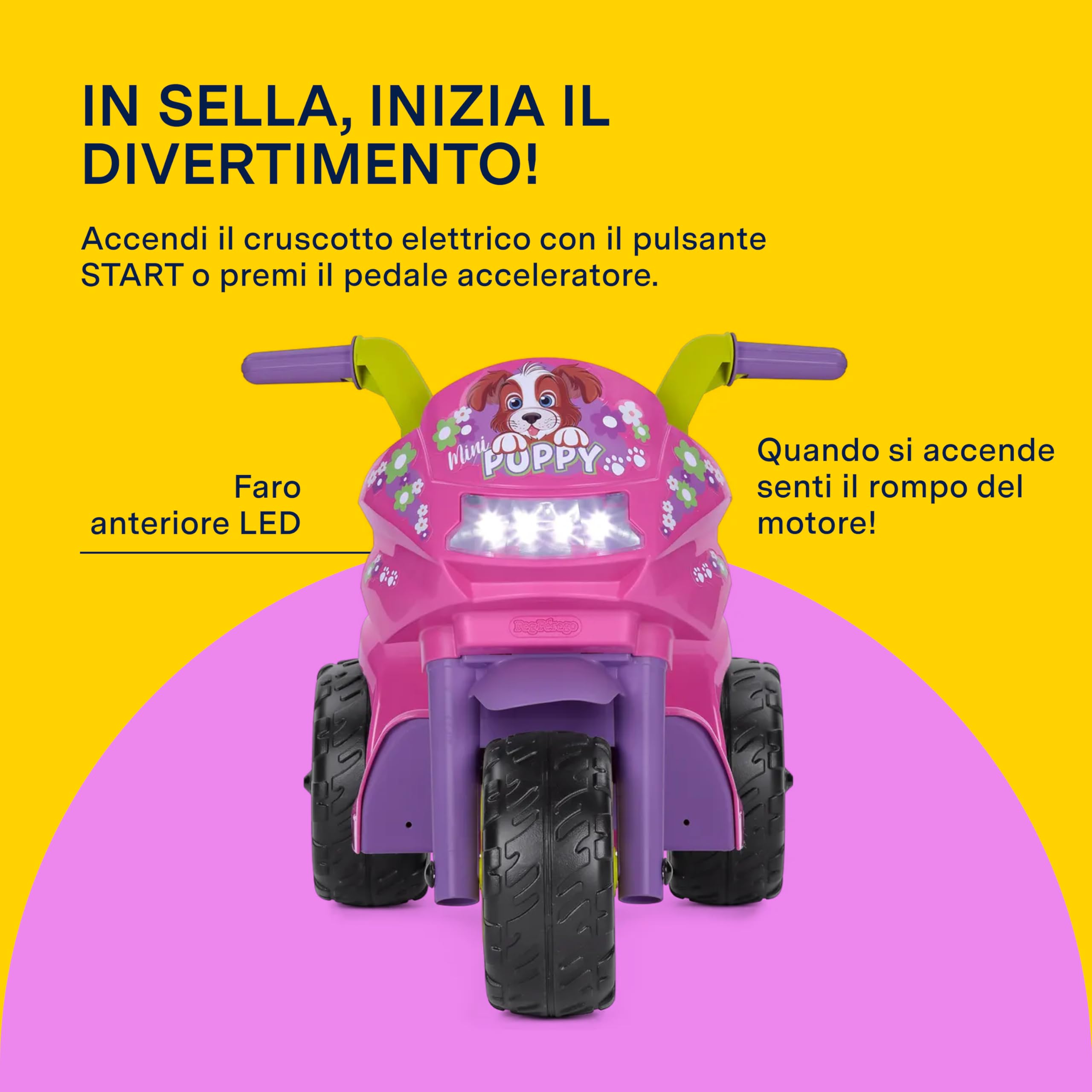 peg-perego-mini-puppy-moto-elettrica-cavalcabile-6v-da-1-anno-con-luci-e-suoni image 3