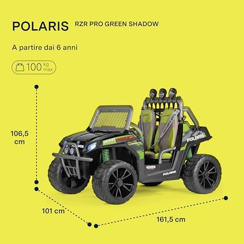 peg-perego-polaris-rzr-pro-green-shadow-fuoristrada-elettrico-24v-2-posti image 2