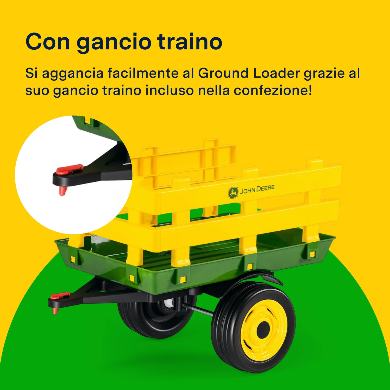 peg-perego-john-deere-stake-side-trailer-rimorchio-a-due-ruote-per-trattore-grou image 3