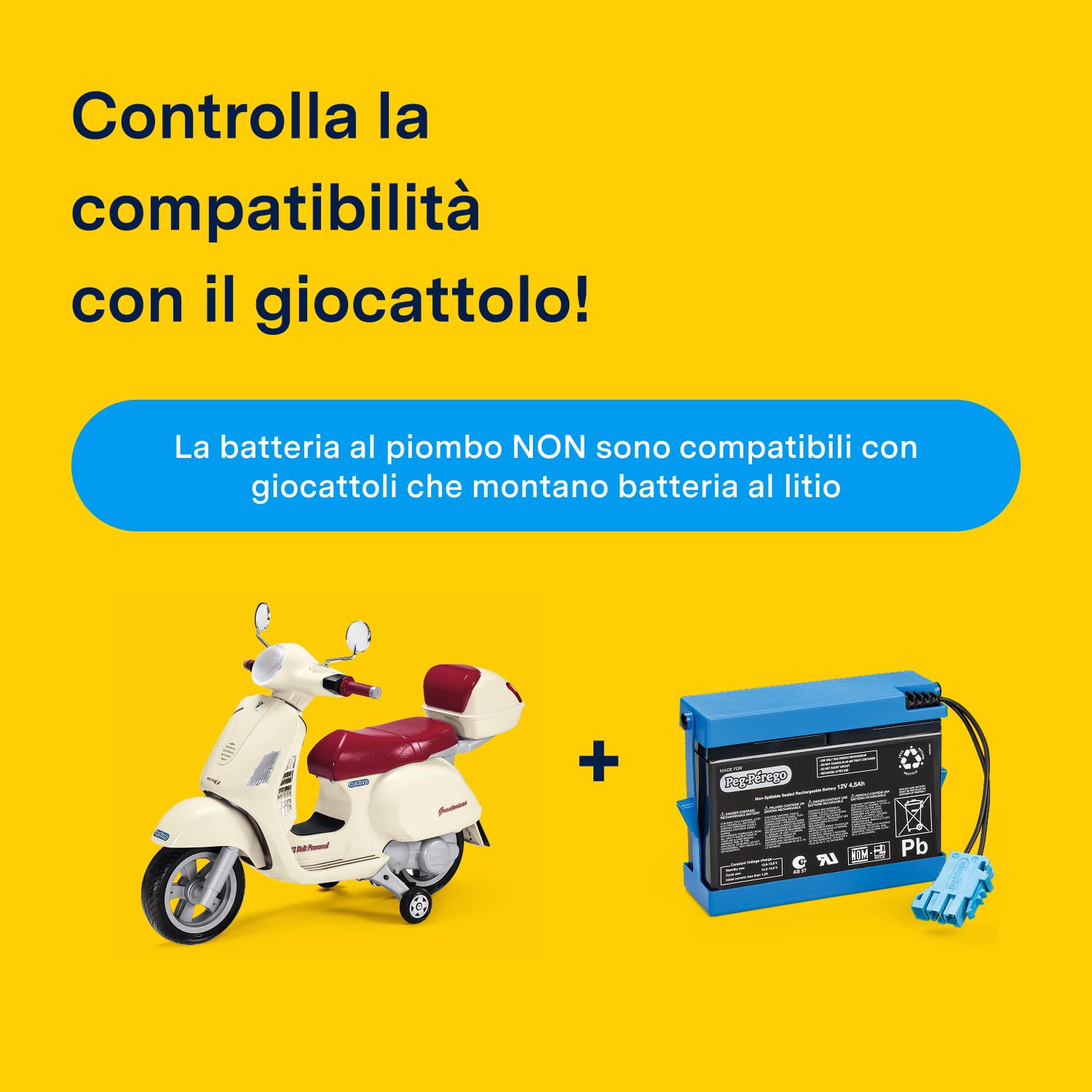 peg-perego-batteria-12v-4-5ah-ricambio-originale-per-vespa-elettrica image 5