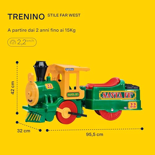 peg-perego-santa-f-train-trenino-elettrico-cavalcabile-far-west-con-12-binari-e- image 8