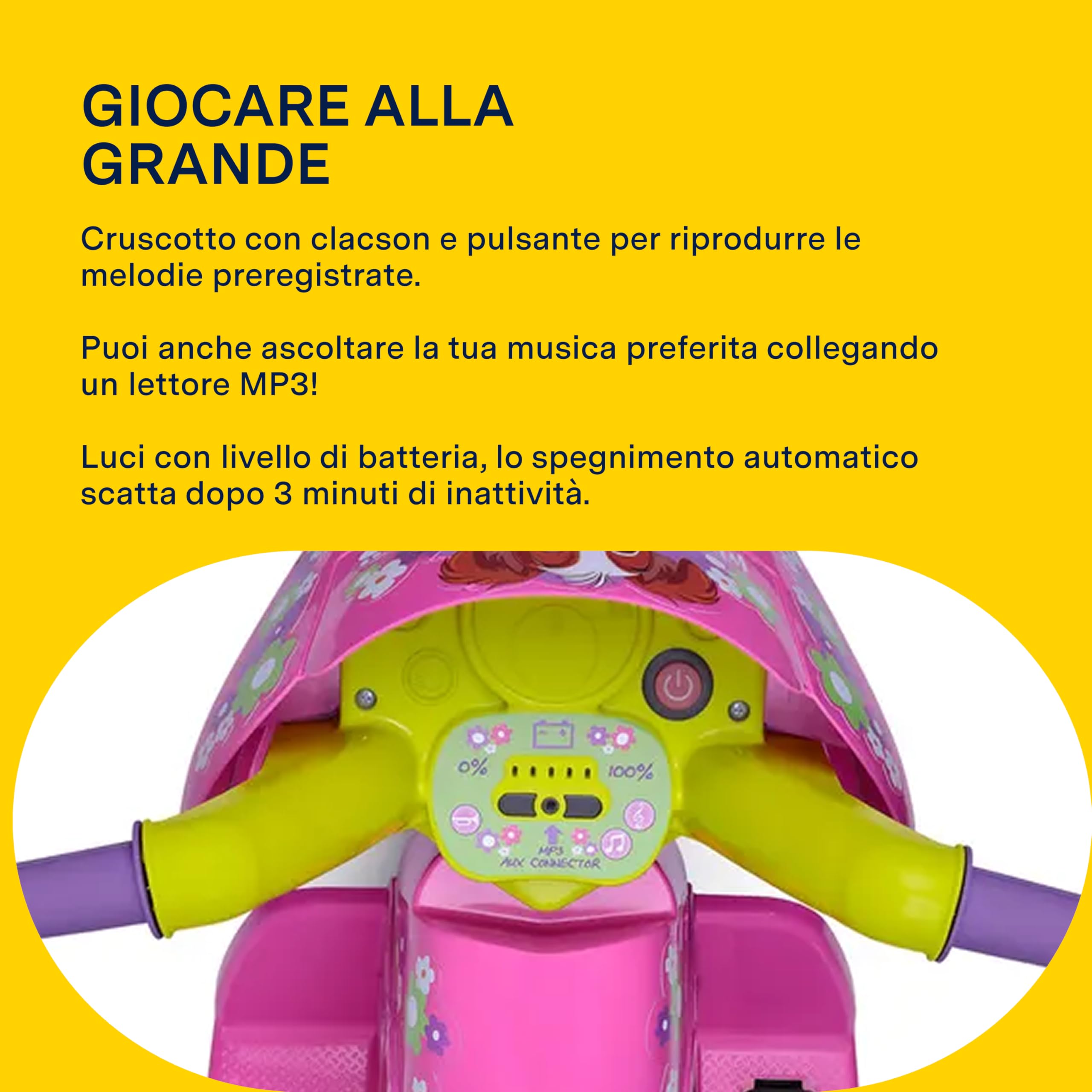 peg-perego-mini-puppy-moto-elettrica-cavalcabile-6v-da-1-anno-con-luci-e-suoni image 4