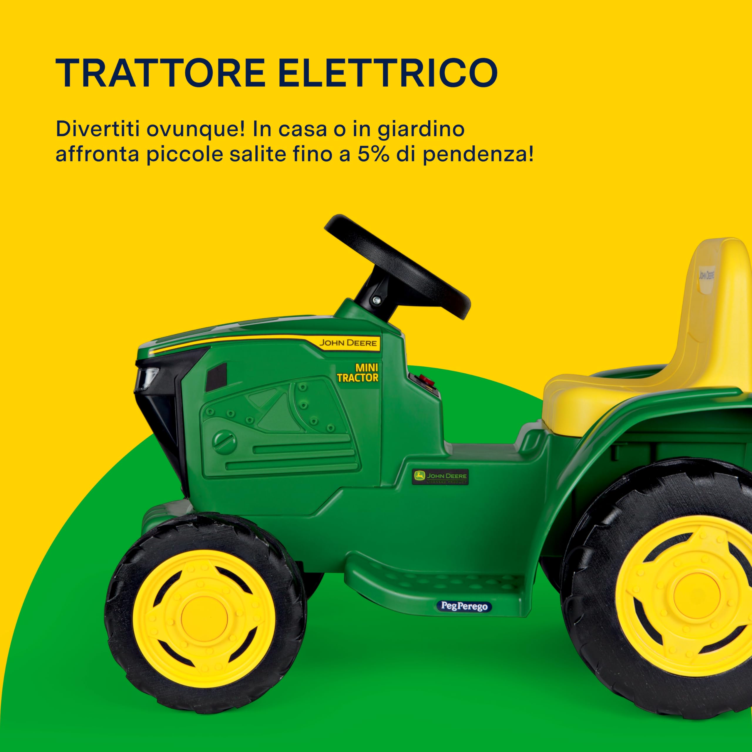 peg-perego-john-deere-mini-tractor-trattore-elettrico-6v-cavalcabile-da-1-anno image 3