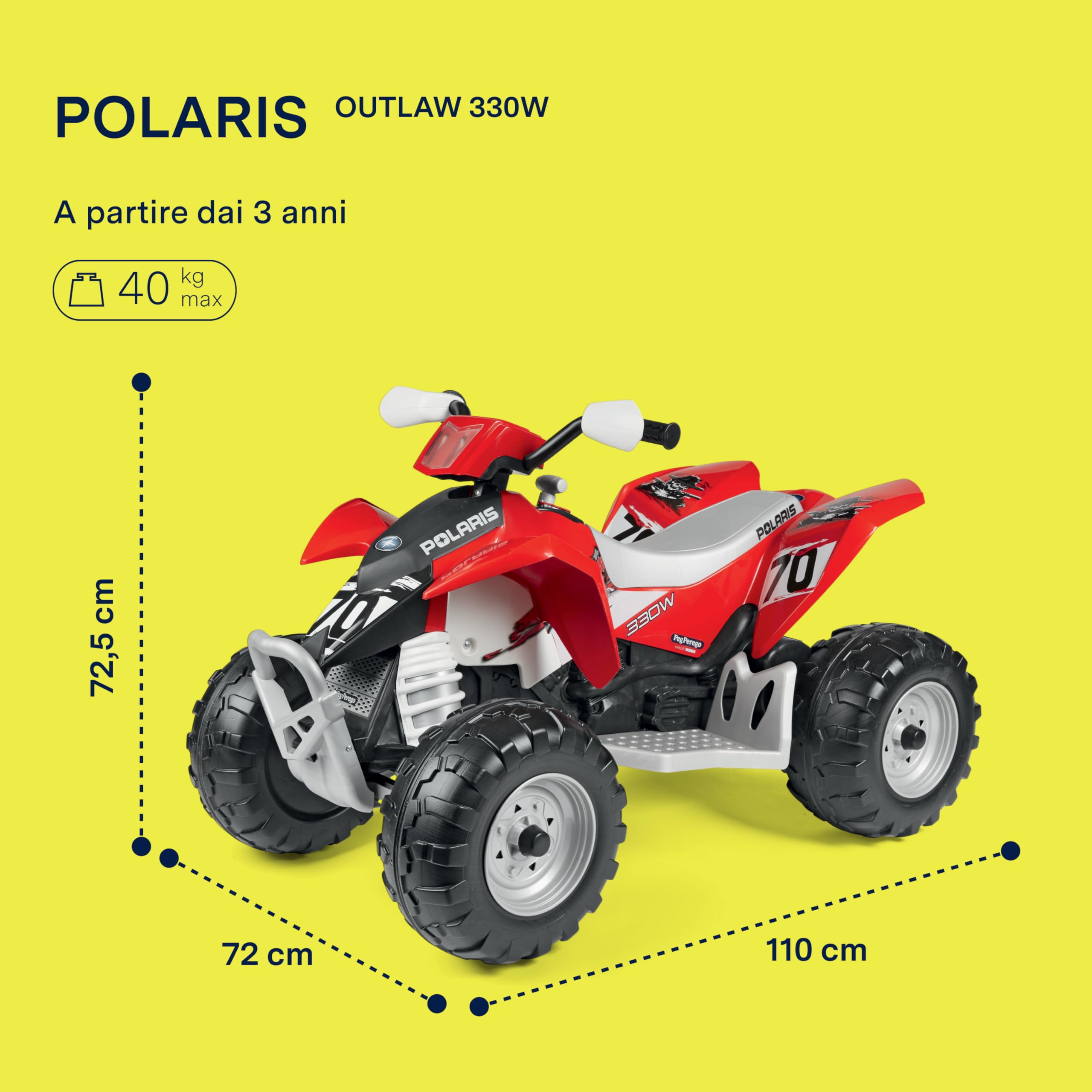 peg-perego-polaris-outlaw-330w-quad-elettrico-12v-dai-3-anni image 2