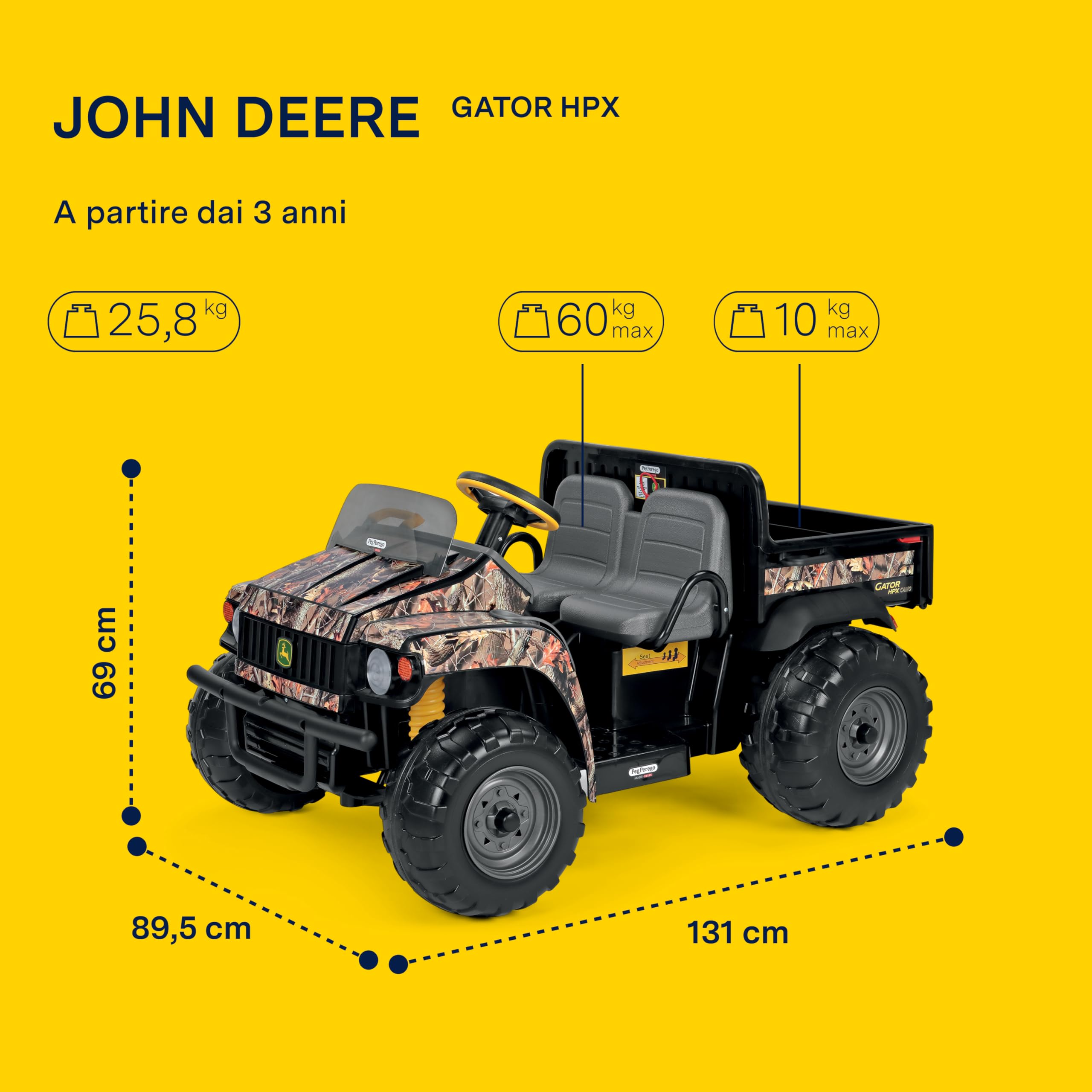 peg-perego-john-deere-gator-hpx-camo-trattore-elettrico-12v-2-posti image 2