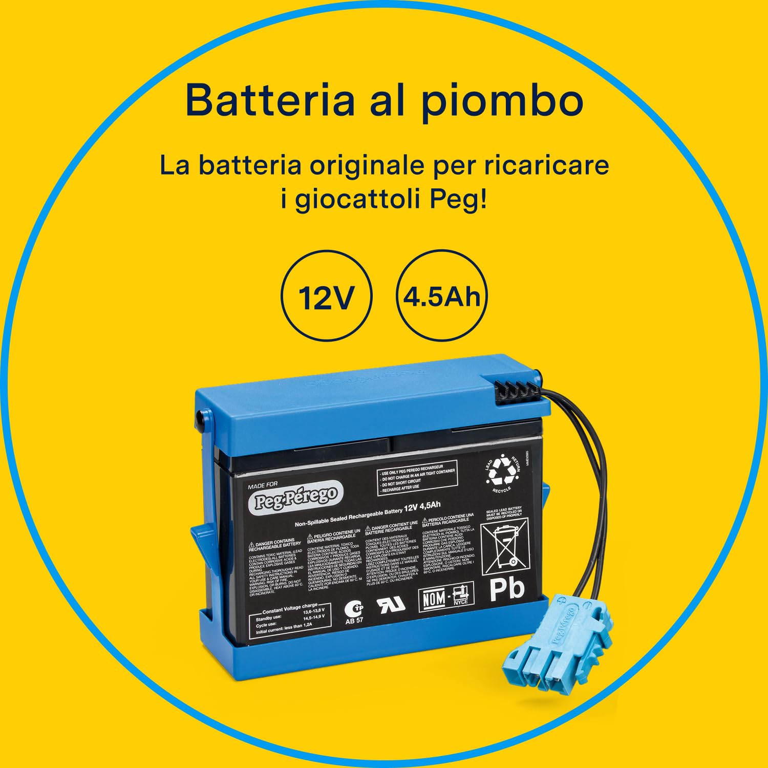 peg-perego-batteria-12v-4-5ah-ricambio-originale-per-vespa-elettrica image 2