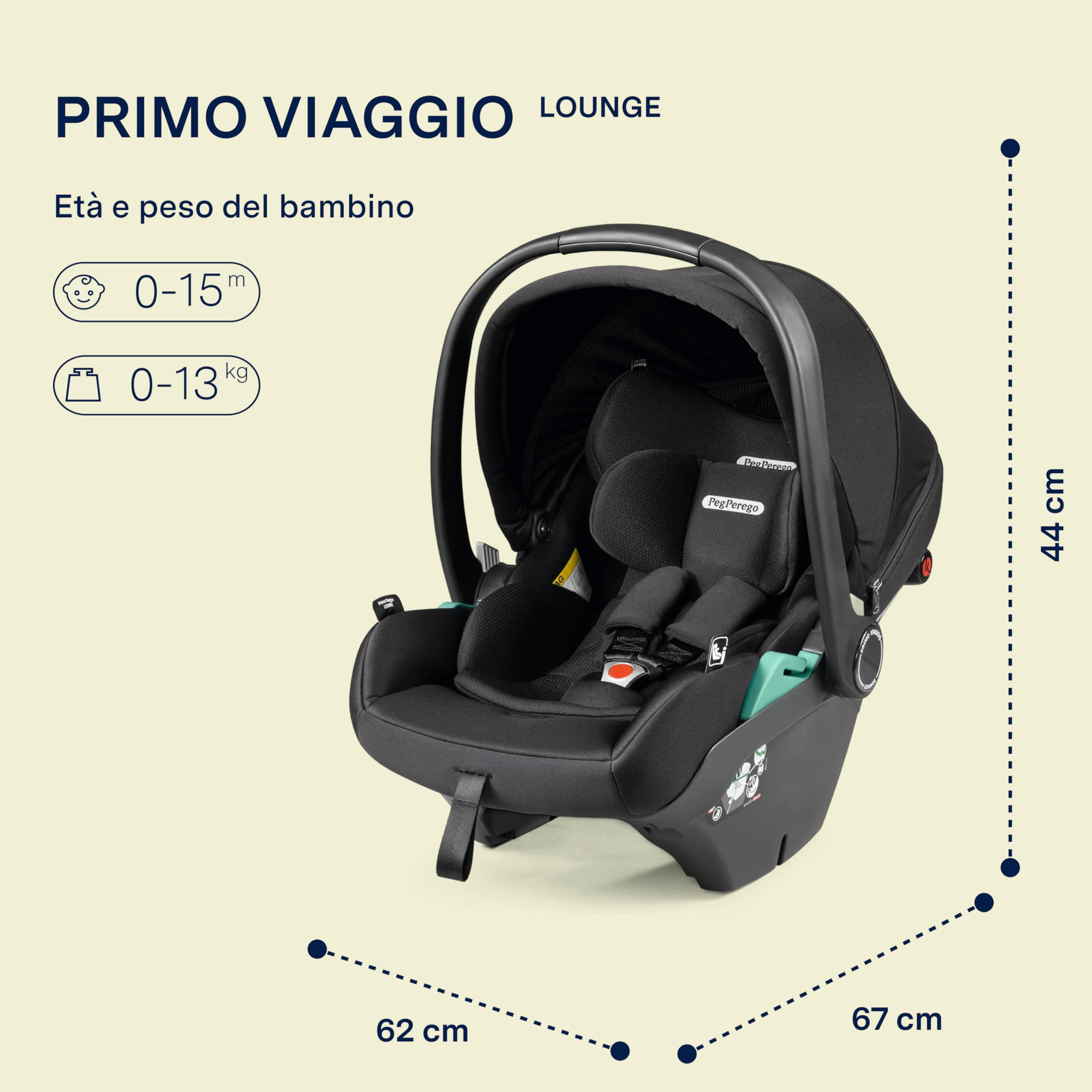 peg-perego-primo-viaggio-lounge-seggiolino-auto-neonato-reclinabile-isofix-onyx image 2