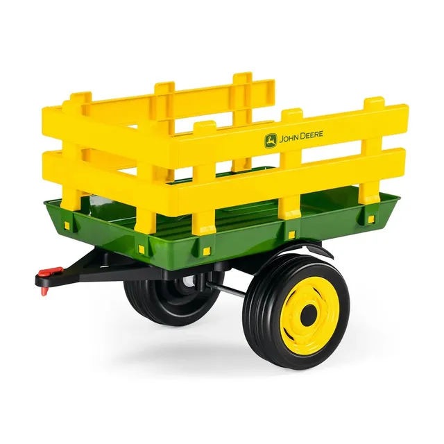 peg-perego-john-deere-stake-side-trailer-rimorchio-a-due-ruote-per-trattore-grou image 1