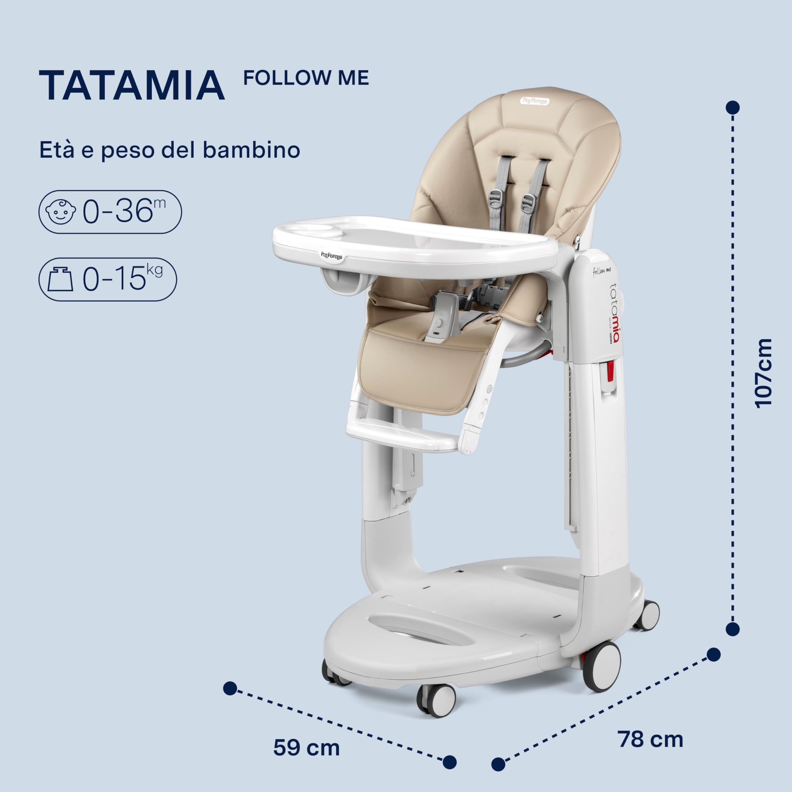 peg-perego-tatamia-follow-me-astral-seggiolone-pappa-3-in-1-0-3-anni-0-15-kg image 2