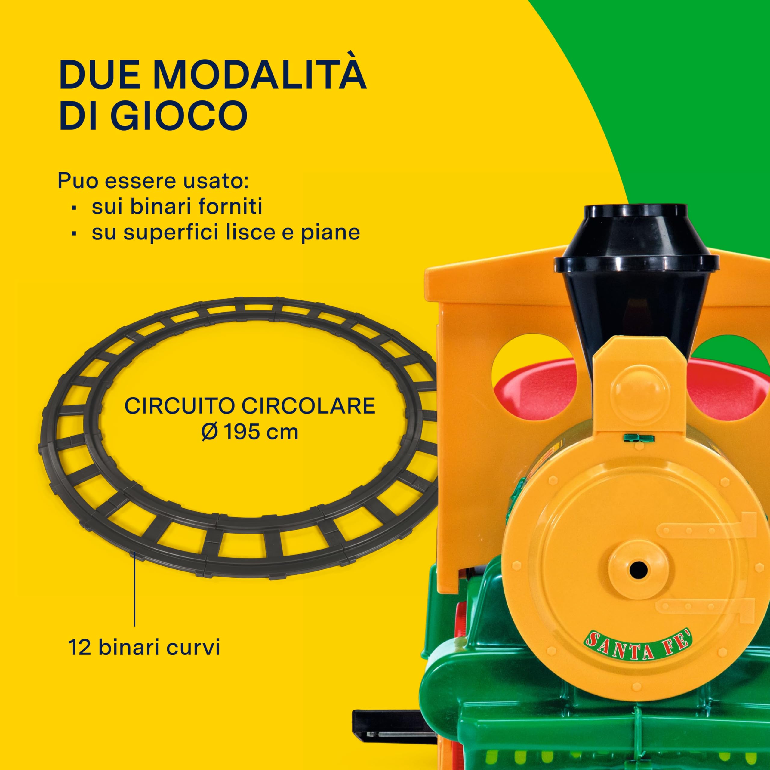 peg-perego-santa-f-train-trenino-elettrico-cavalcabile-far-west-con-12-binari-e- image 6