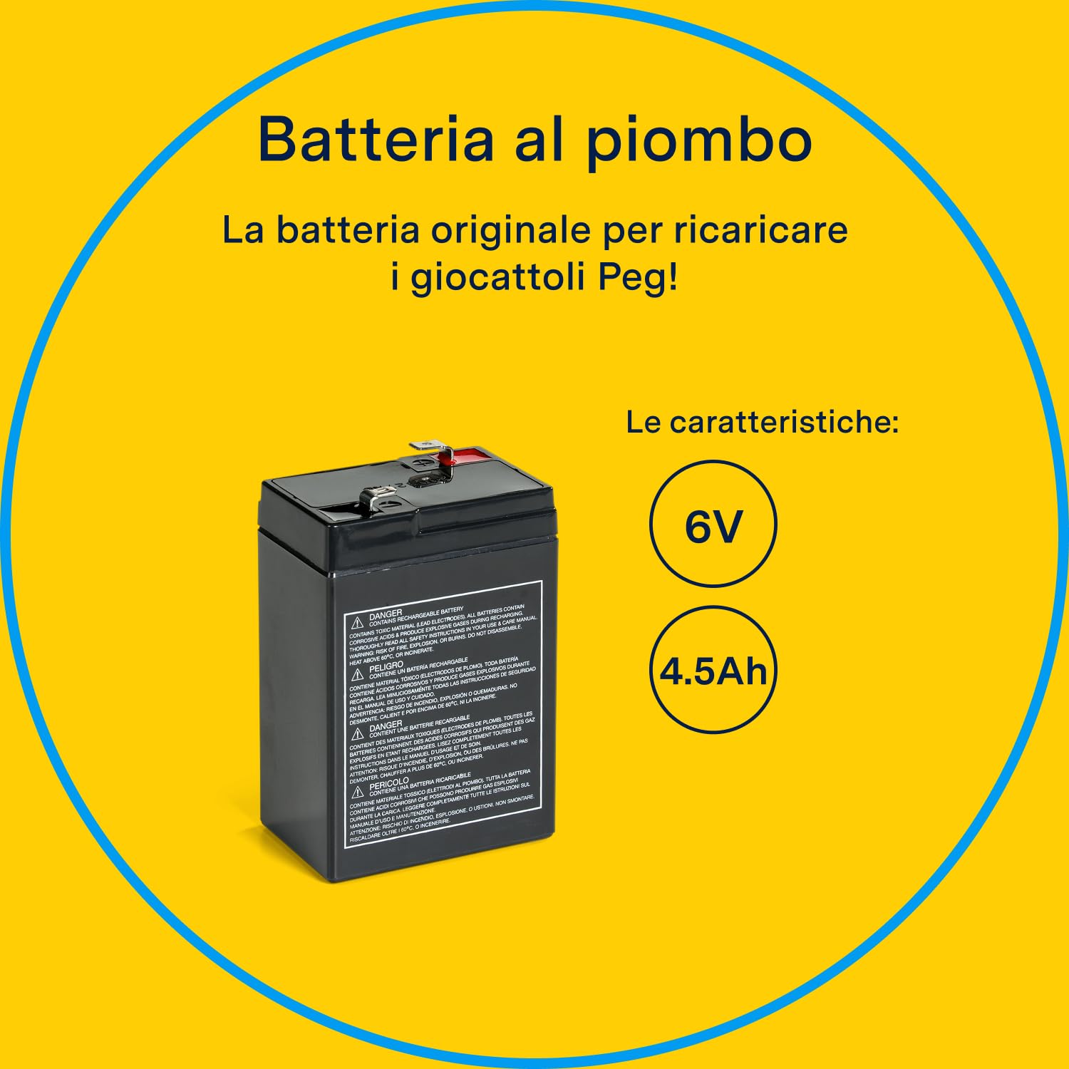 peg-perego-batteria-al-piombo-6v-4-5ah-ricambio-originale-veicoli-elettrici image 2