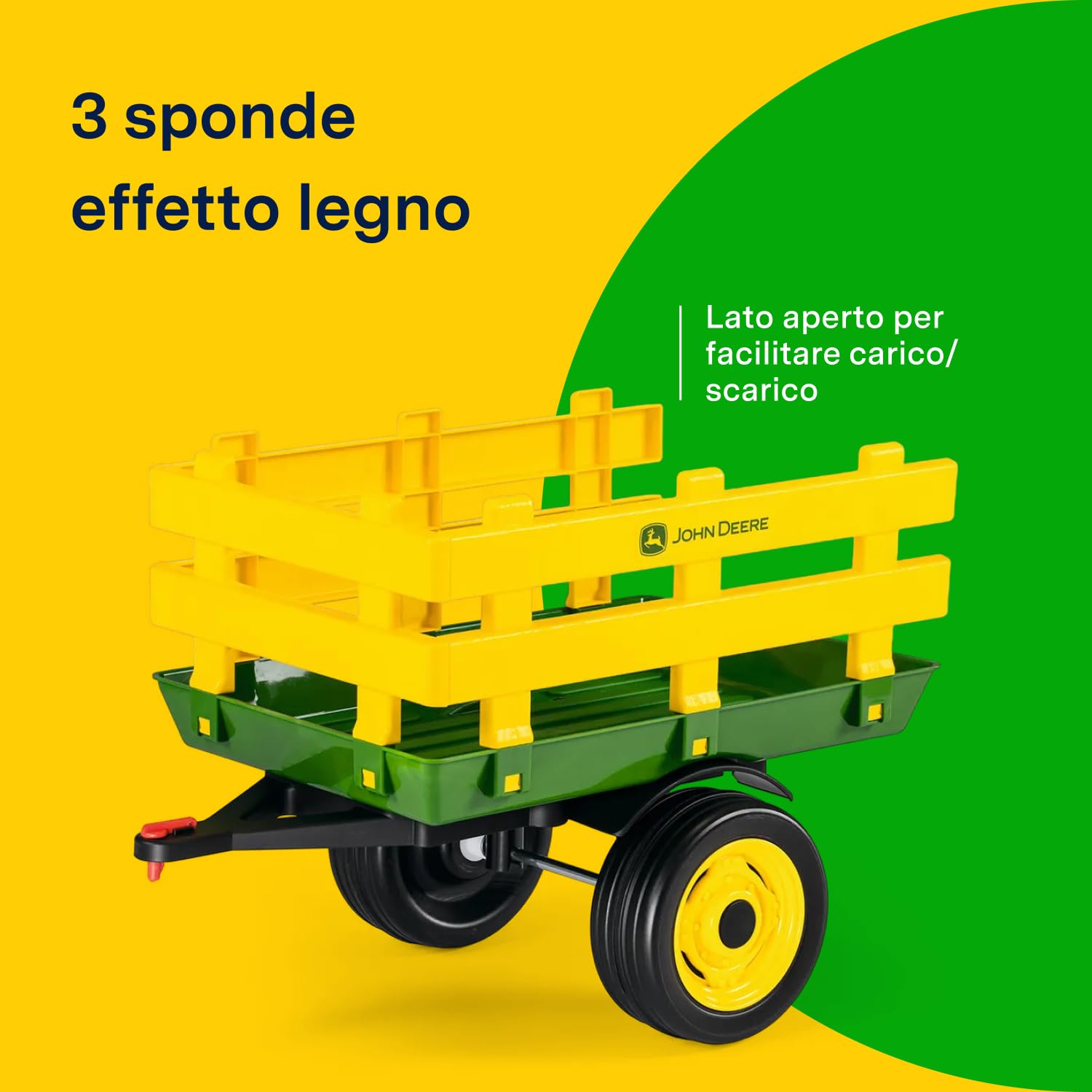 peg-perego-john-deere-stake-side-trailer-rimorchio-a-due-ruote-per-trattore-grou image 4
