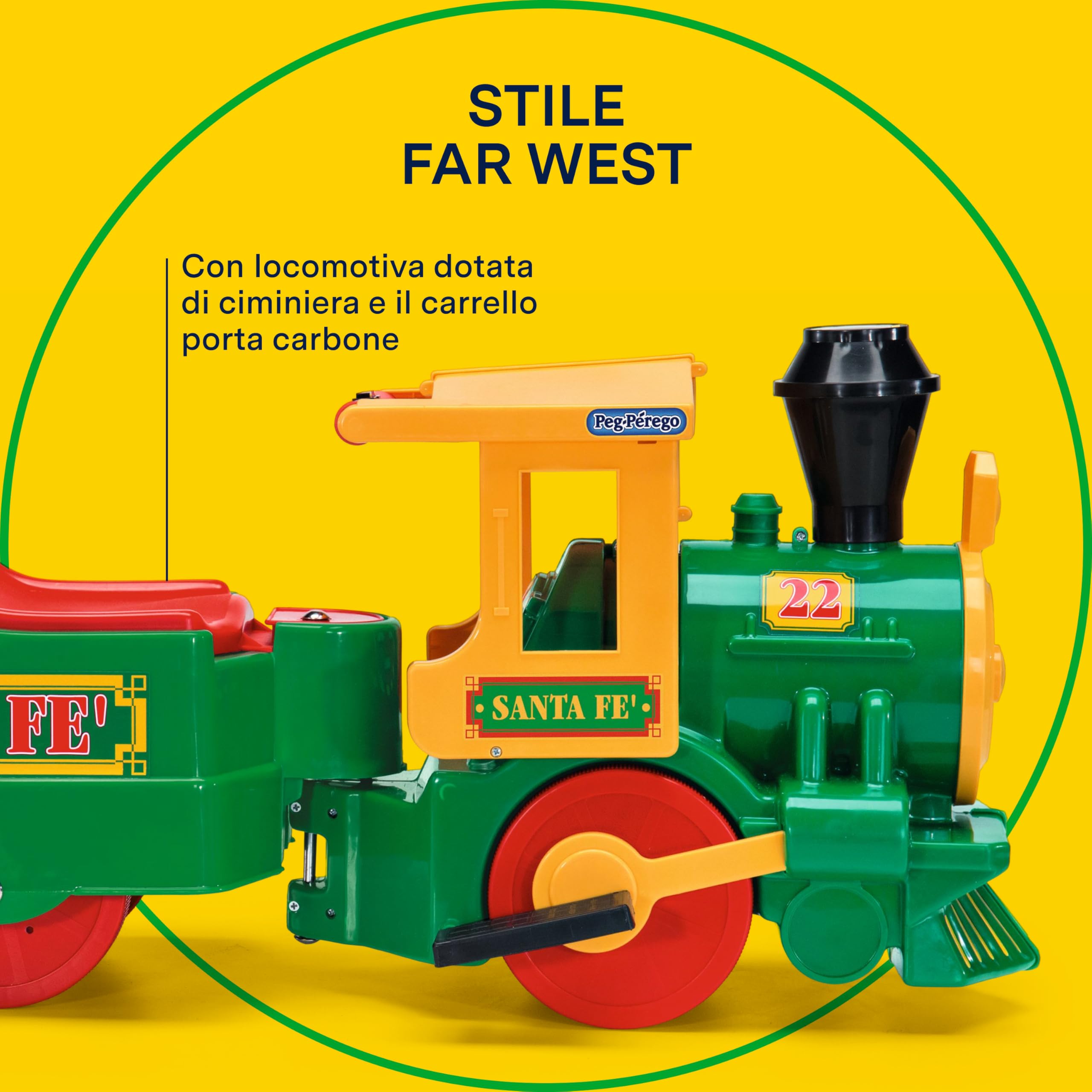 peg-perego-santa-f-train-trenino-elettrico-cavalcabile-far-west-con-12-binari-e- image 3