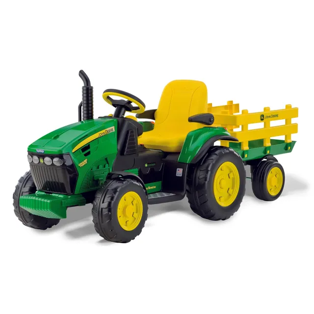 peg-perego-john-deere-ground-force-trattore-elettrico-12v-con-rimorchio-e-radio- image 1