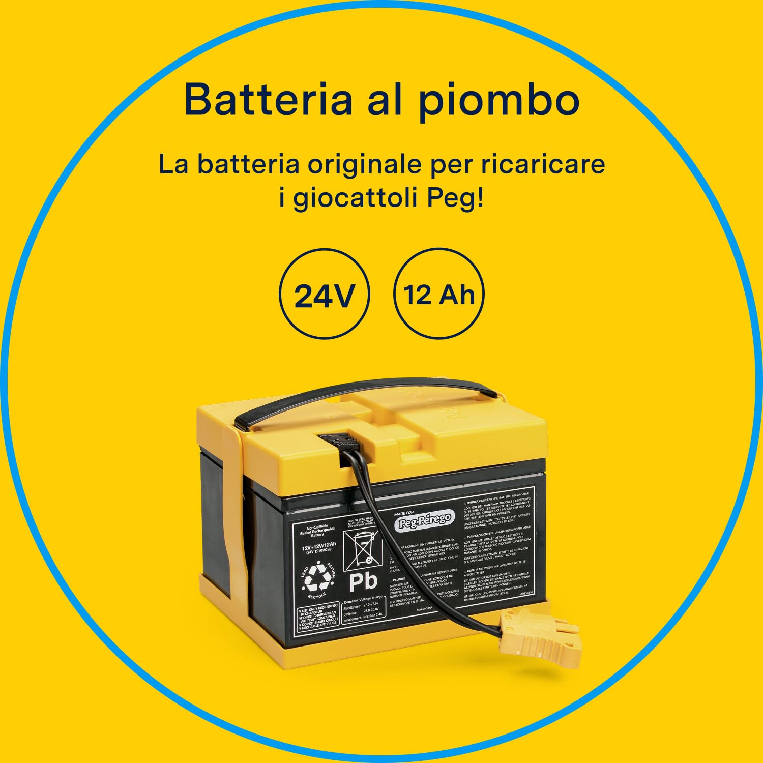 peg-perego-batteria-24v-12ah-ricambio-originale-per-gaucho-e-polaris image 2