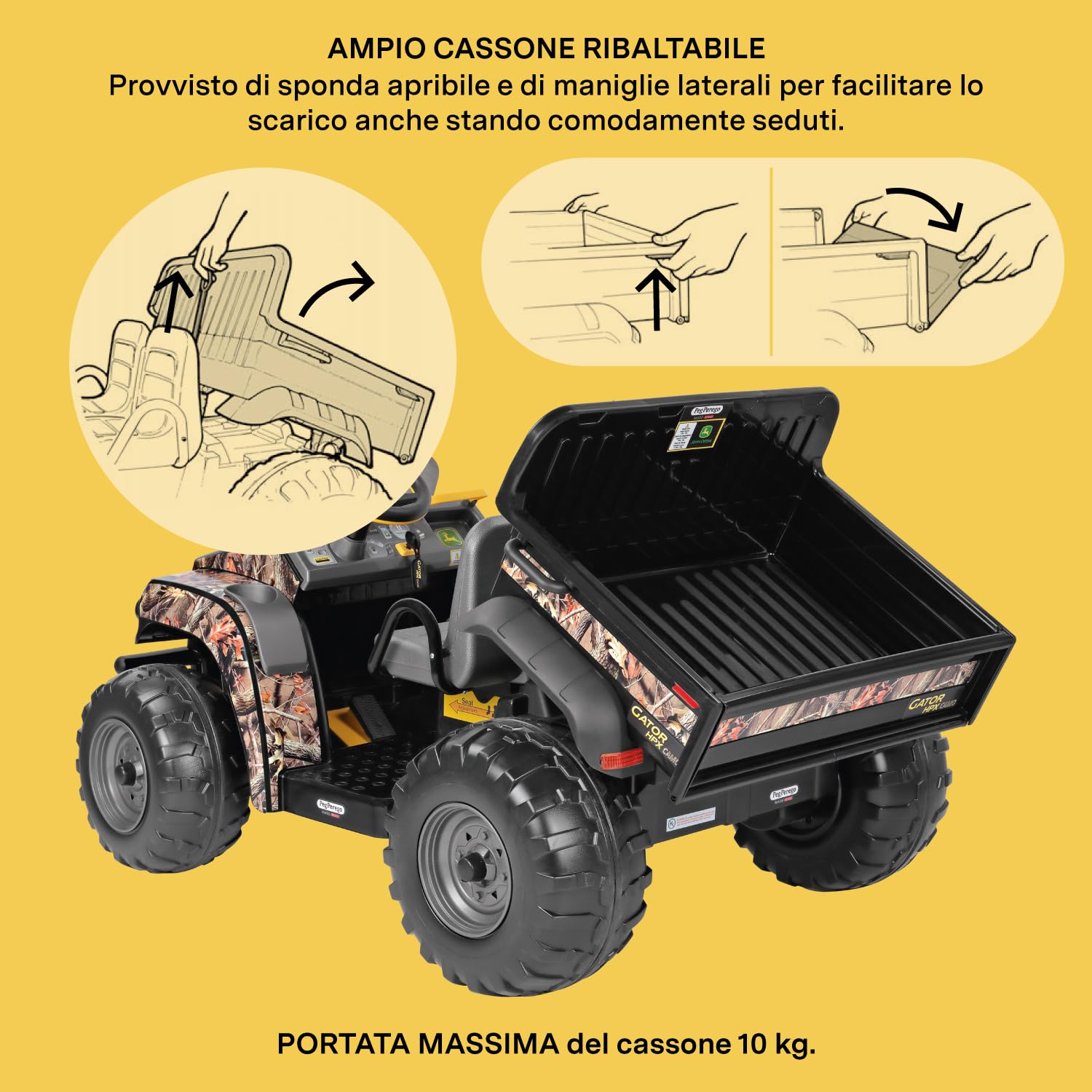 peg-perego-john-deere-gator-hpx-camo-trattore-elettrico-12v-2-posti image 6