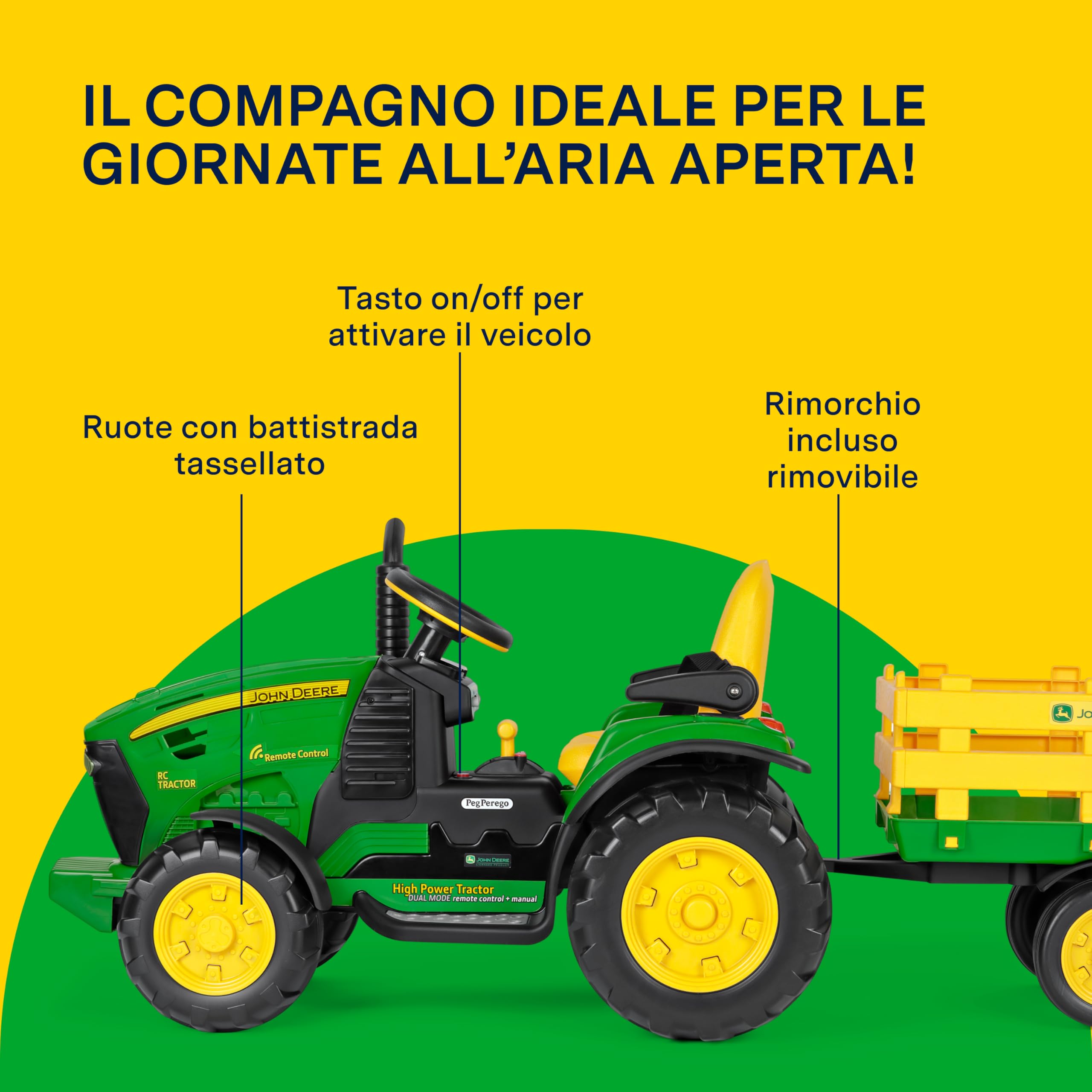 peg-perego-john-deere-rc-tractor-trattore-elettrico-12v-con-rimorchio-e-telecoma image 6