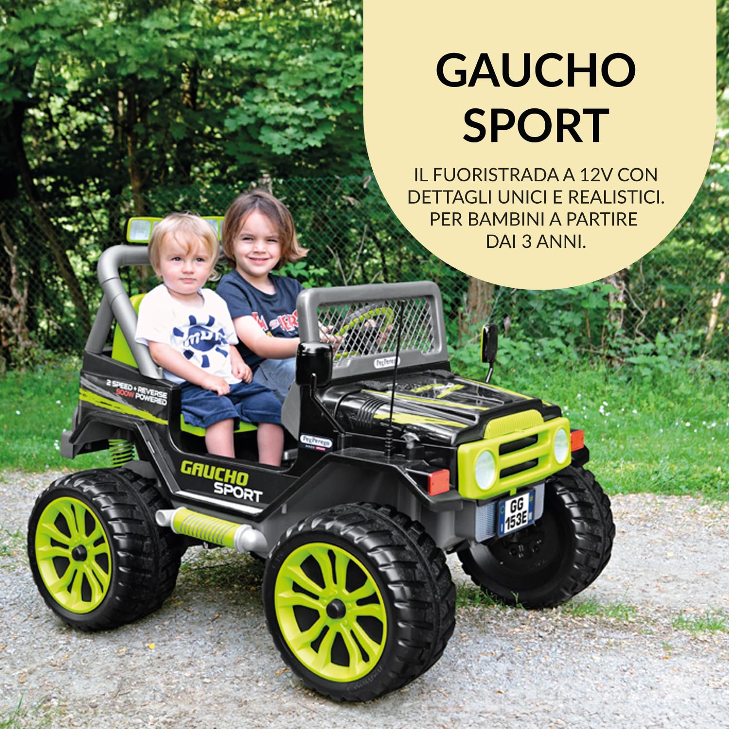 peg-perego-gaucho-sport-fuoristrada-elettrico-12v-2-posti-con-radio-fm image 2