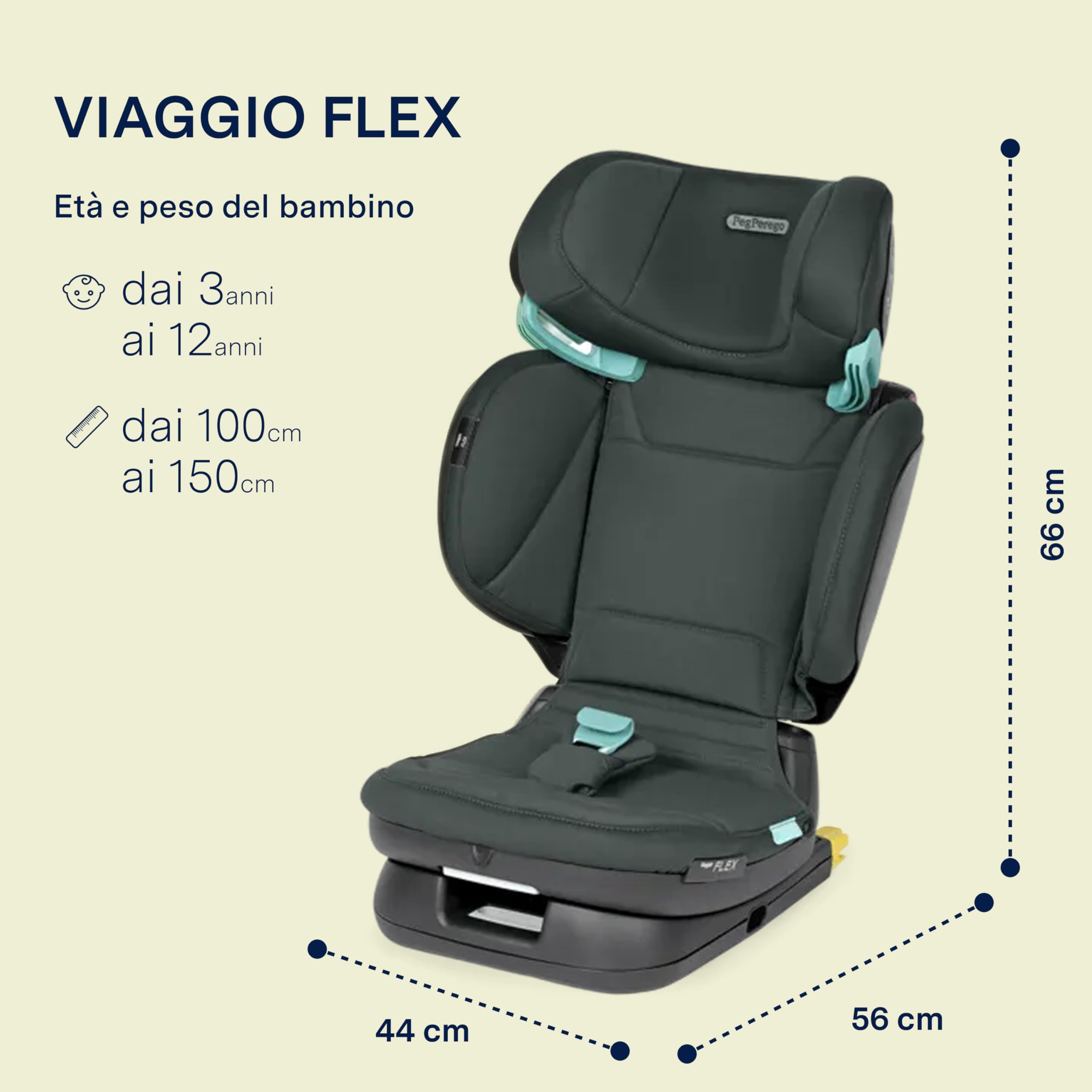 peg-perego-viaggio-flex-seggiolino-auto-isofix-100-150-cm-metal image 2