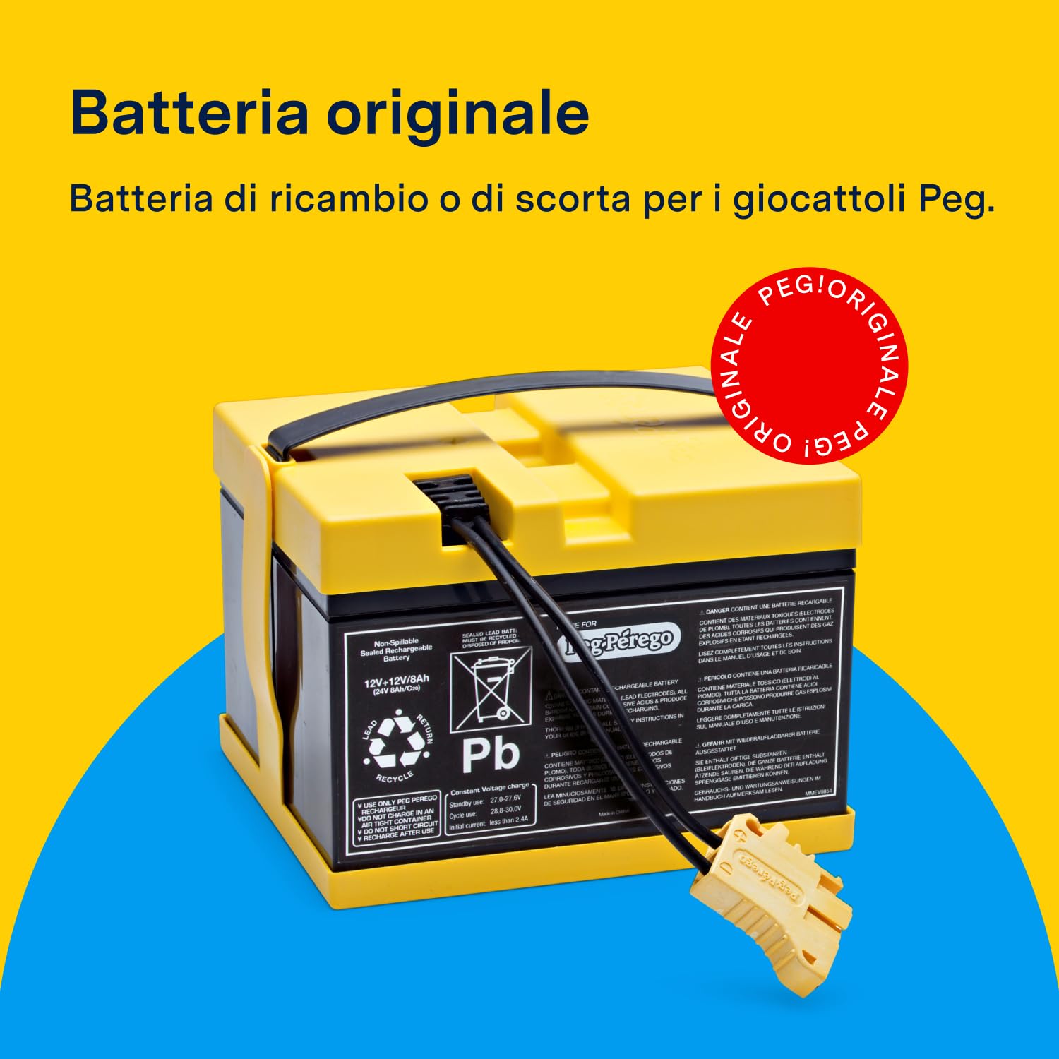 peg-perego-batteria-24v-8ah-ricambio-originale-ricaricabile-per-veicoli-elettric image 4