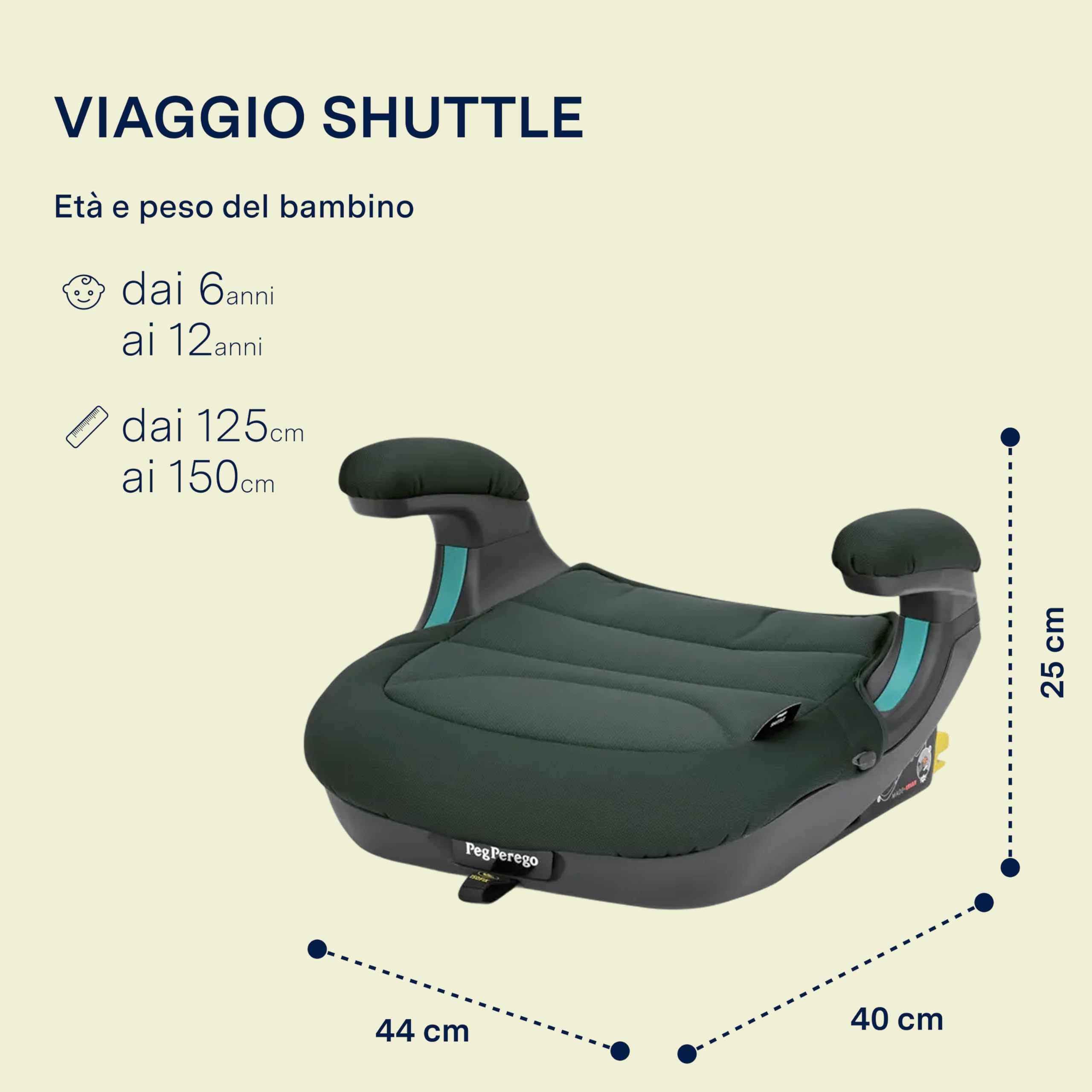 peg-perego-viaggio-shuttle-rialzo-auto-isofix-125-150-cm-22-36-kg-metal image 2