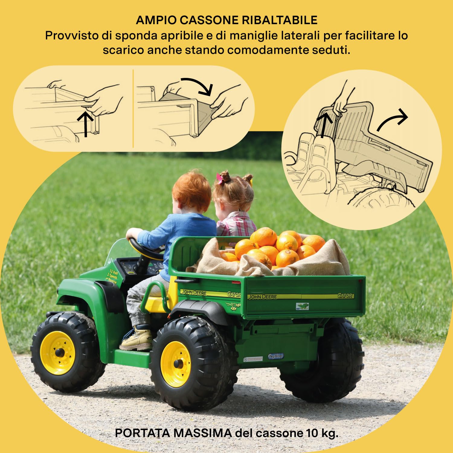peg-perego-john-deere-gator-hpx-trattore-elettrico-12v-2-posti-3-anni image 6