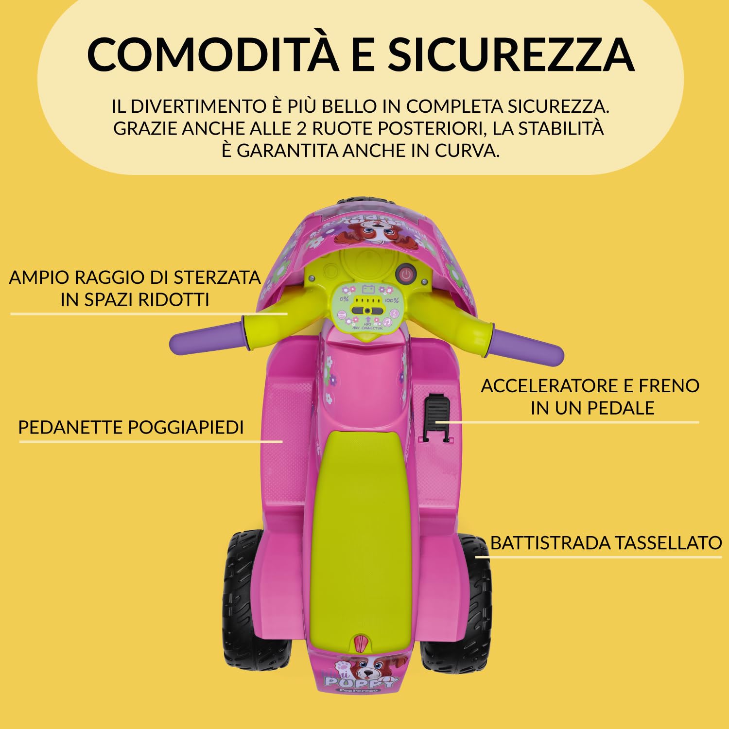 peg-perego-mini-puppy-moto-elettrica-cavalcabile-6v-da-1-anno-con-luci-e-suoni image 7