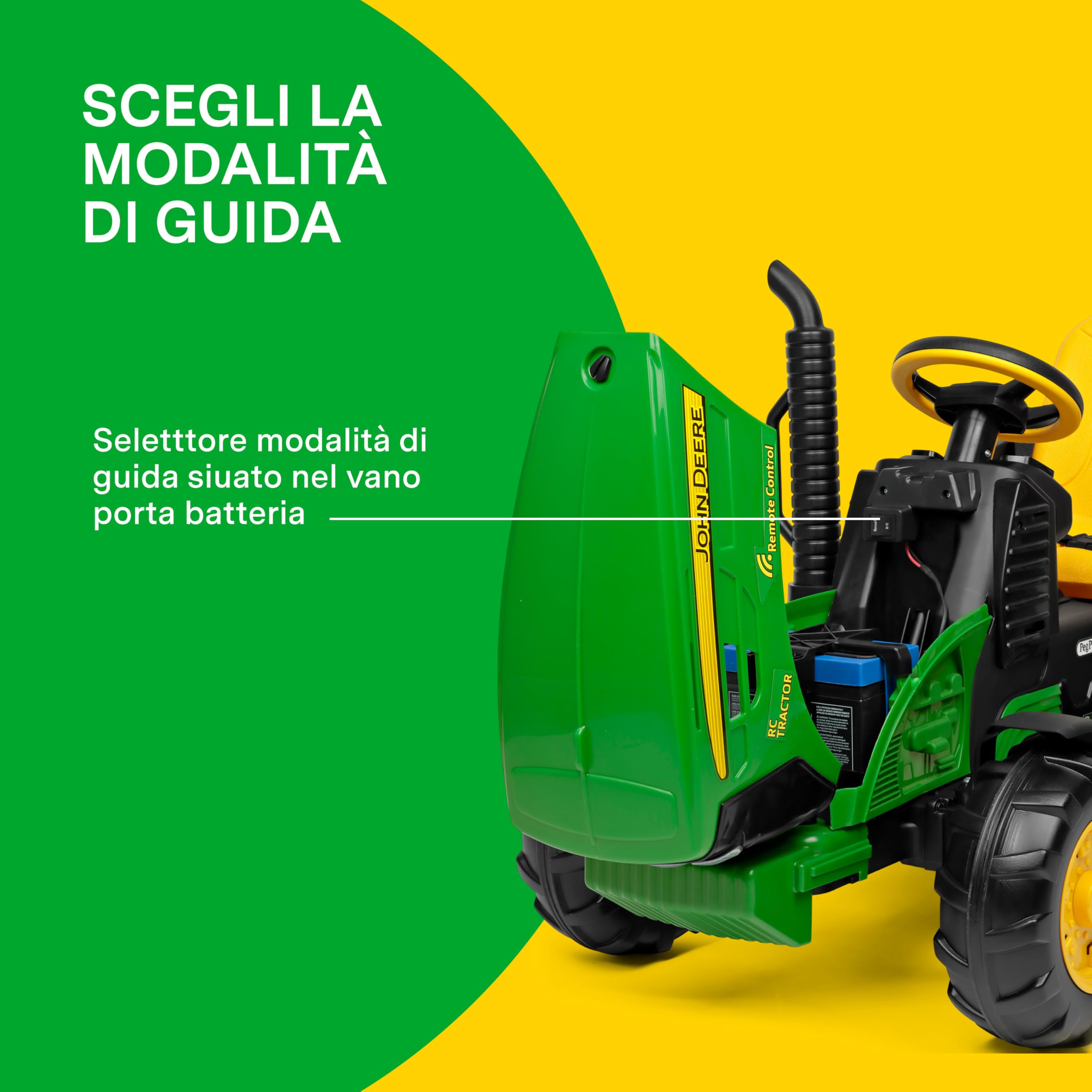 peg-perego-john-deere-rc-tractor-trattore-elettrico-12v-con-rimorchio-e-telecoma image 4