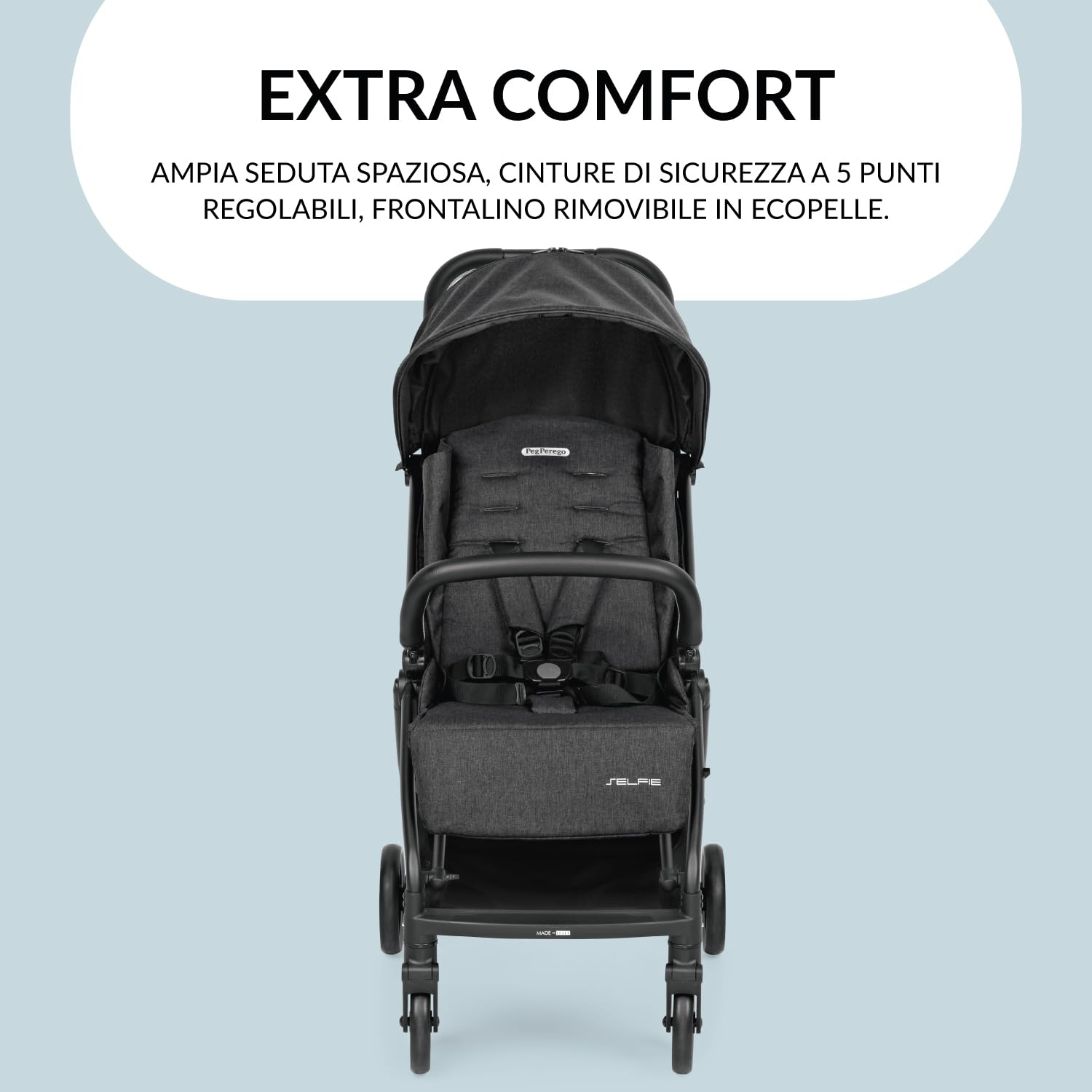 peg-perego-selfie-passeggino-leggero-0-4-anni-ardesia-con-capottina-upf-50 image 7